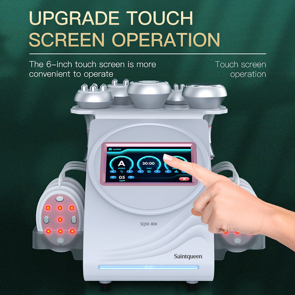 SQ90B Pro | מכשיר קוויטציה 80K ו-RF, ‏6 ב-1 עם רפידות לייזר משולבות מיקרו־זרם