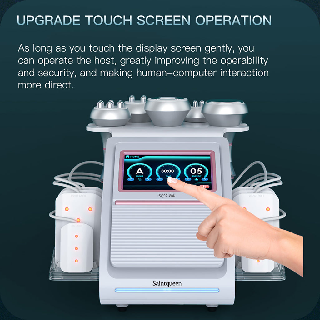 SQ92C Pro | מכשיר קוויטציה 80K ו-RF, ‏6 ב-1 עם רפידות לייזר